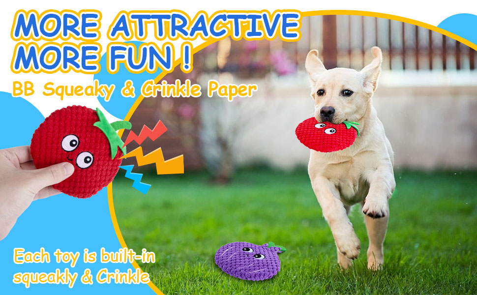 Dog Toys No Stuffing, Dog Squeaky Toys, 8 Pack Crinkle