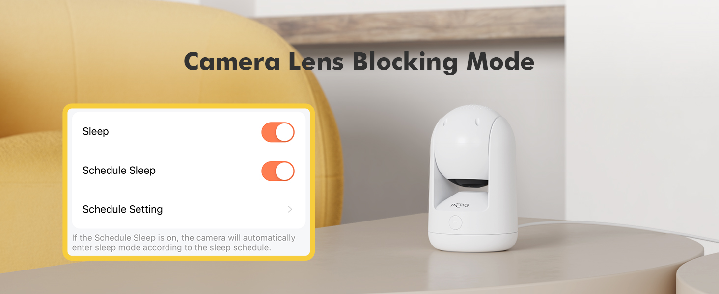 Dzees Pet Camera Indoor Security Camera No Subscription, 2K 360° WiFi