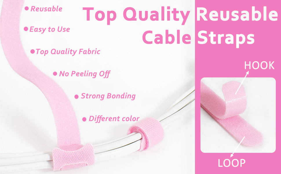 70pcs Computer Cable Ties, Wire Ties, Cord Ties Reusable