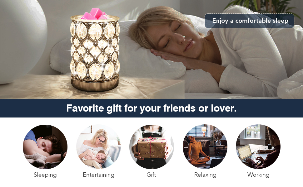 Tianqinuk Crystal Wax Melt Burner Electric Oil Burner Wax Melter Warmer