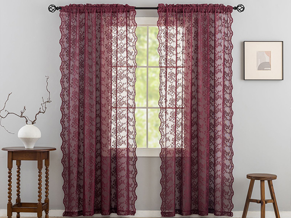 Amazon.com: Burgundy Curtains 84 inches Long Vintage Elegant