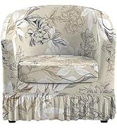 GOSTADY 2 Piece Club Chair Slipcover Stretch Barrel Armchair Chair Covers Slipcovers Soft Removab...