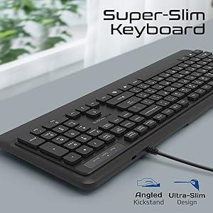 Full-Sized Keyboard with Ultra-Slim Design