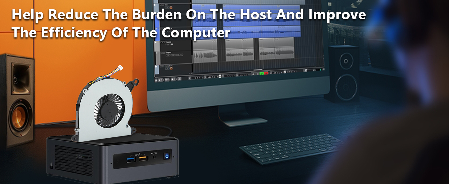 CPU Cooling Fan for Intel NUC8i7BEH NUC8i3BEH NUC8i5BEH NUC8i5BEK, 4