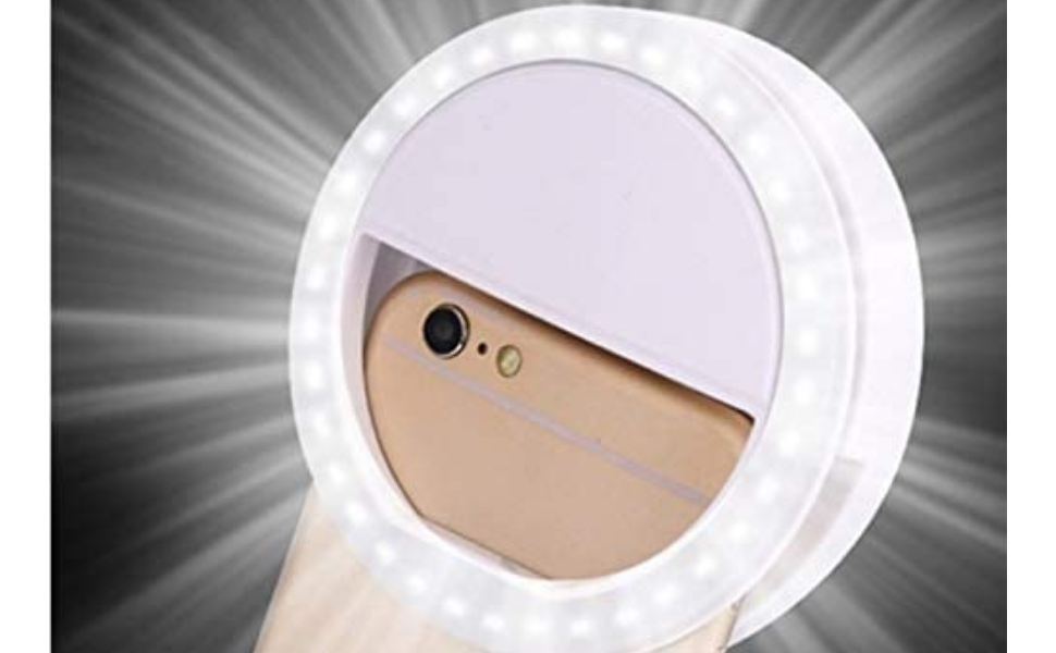 LED Selfie Ring Light Compatible with iPhone Android and