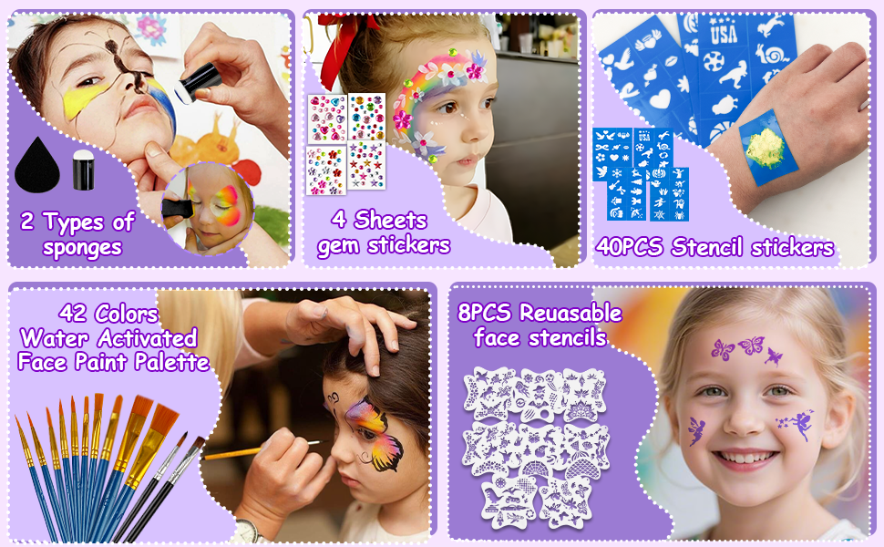 Water Activated Face Paint Palette