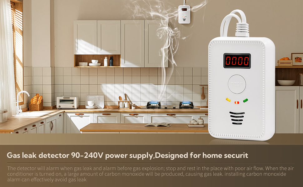 Hcmlek Gas Leak Detector, Natural Gas Detector and Plug in Carbon
