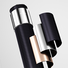 Alloy body with anodized color treatment.