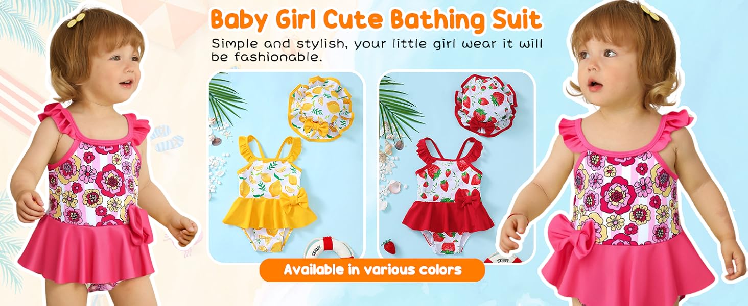 Baby Girl Swimsuit Ruffled Bikini Tankini Swimsuit Infant Swimwear One Piece Bathing Suits