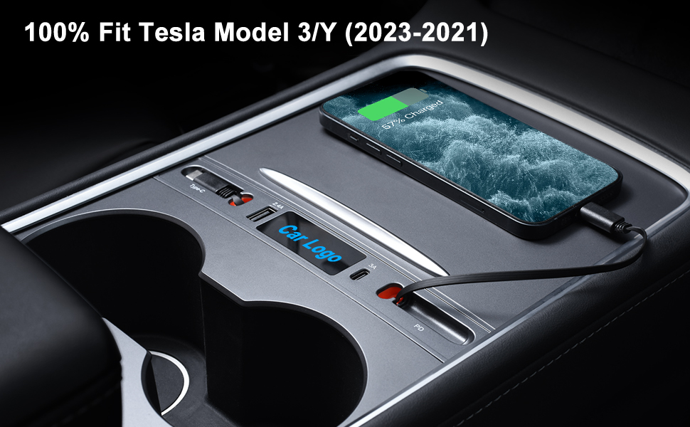 ZKJAYOE MultiPortAutoUSBLadegerät für Tesla Model 3/Y , Tesla USB