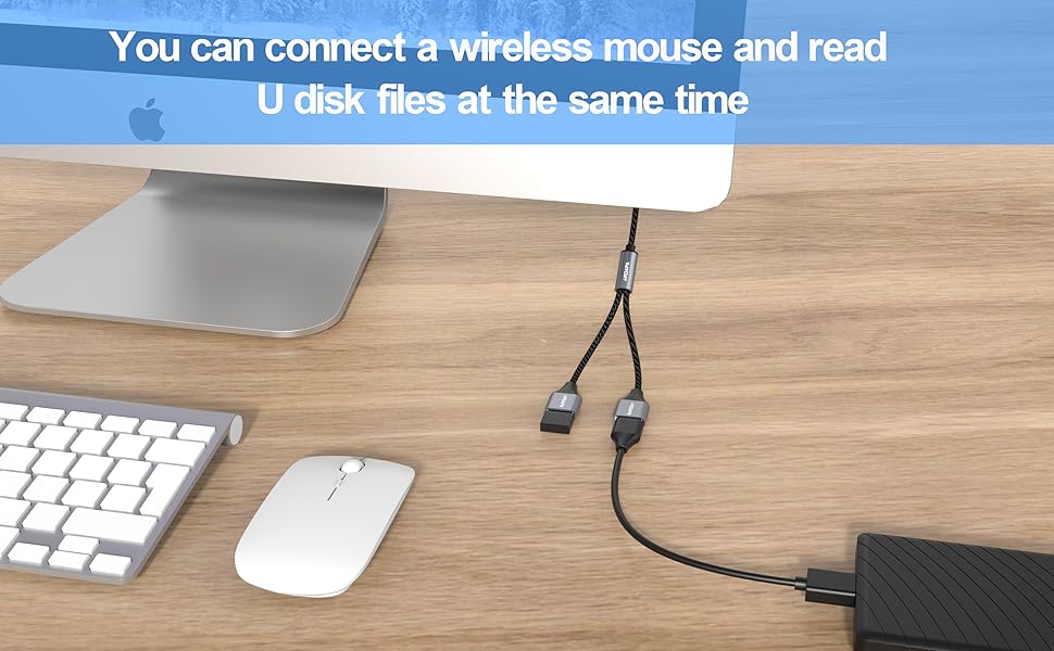 ANDAPA USB C Male to Dual USB Female Adapter,USB C to Dual