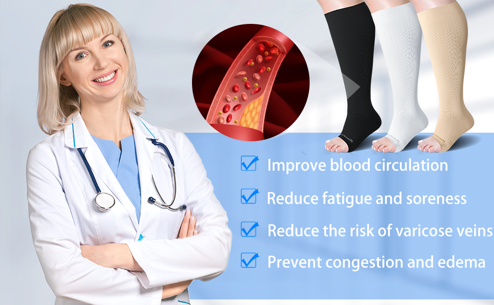 Toeless compression socks