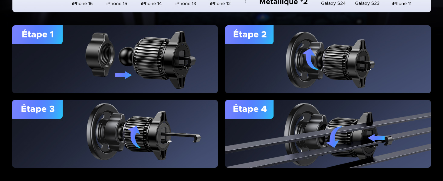 support voiture telephone magsafe magnetique aimant