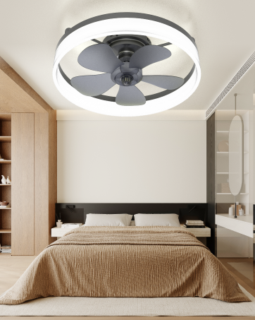 MOTCTQVD Ceiling Fans with Lights, 19.7'' Flush Mount
