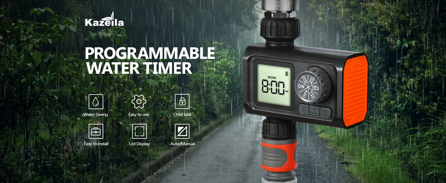 Kazeila Hose Watering Timer Programmable Sprinkler Timer