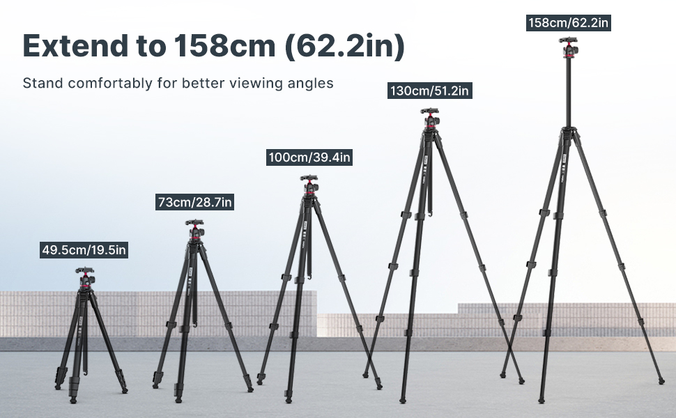 ULANZI MT55 Travel Camera Tripod Stand, 62.2 inch Video