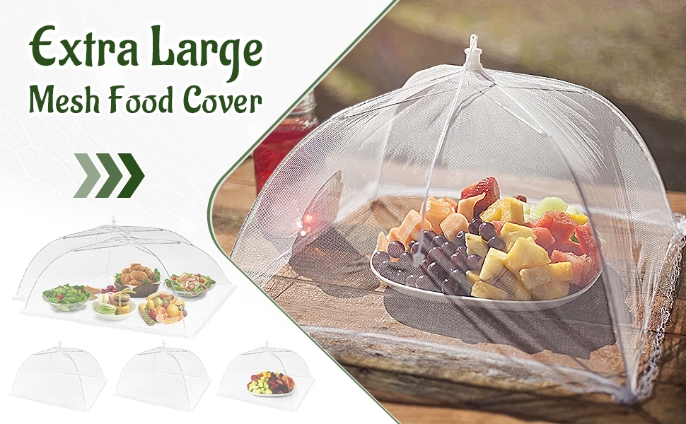 ilauke 5 Packs Food Covers Mesh Pop Up, Large Food Net Cover 100 x 60cm