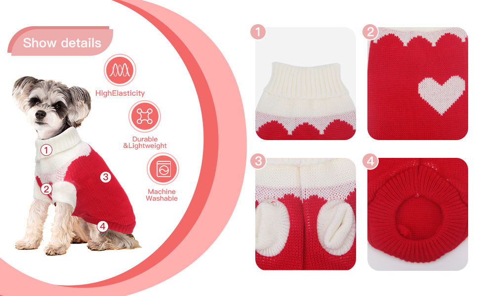 HPETHF Dog Sweaters for Small Dogs,Dog Christmas Sweaters