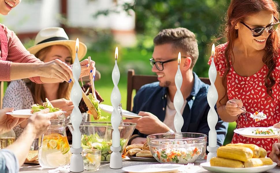 NJAO HOO Christmas Candlestick Spiral Taper Candle 10