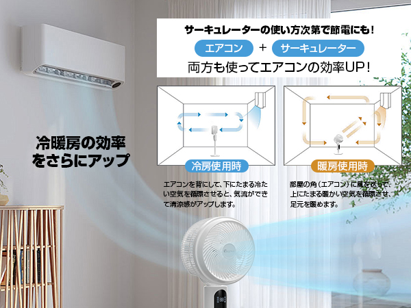 Amazon | サーキュレーター dcモーター 【2025超パワフル送風