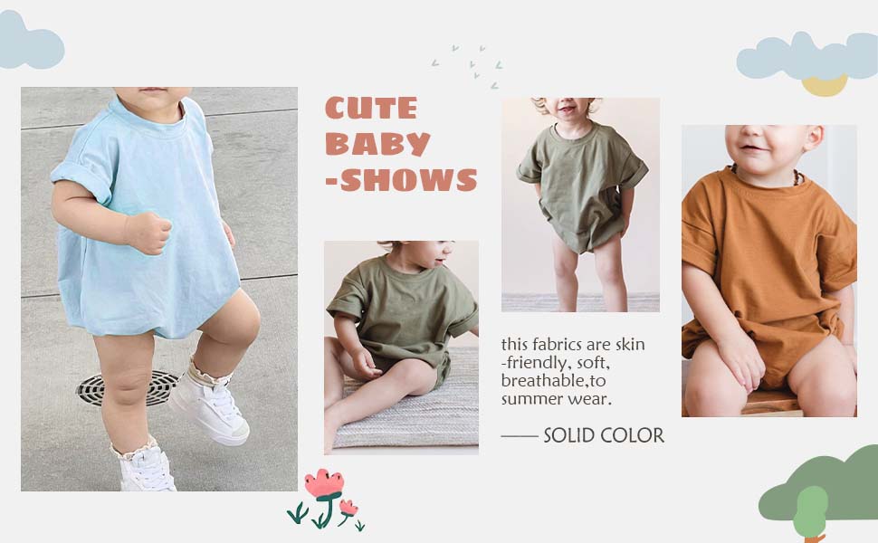 Amazon.com: Unisex Baby Boy Girl T Shirt Romper Solid Color