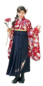 アリサナ 袴 セット 小学校 卒業式 赤　黒150 髪飾り付き　リボン arisana 袴セット 袴 小学校卒業式 セット 小学校 卒業式 「簡単