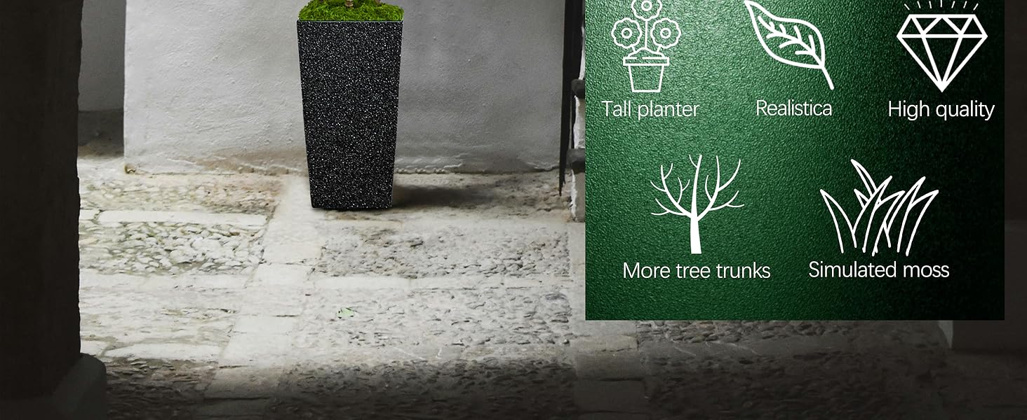 aetificial dracaena tree with tall planter