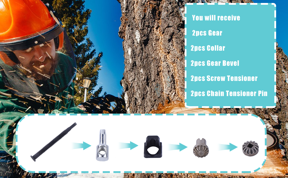 Atunee 2Pack Chain Bar Tensioner Adjuster Kit Asssembly for Echo CS370 CS400 cs400
