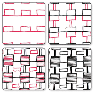 洋書 Pattern and Shape Pearl White Basketweave with 5/8