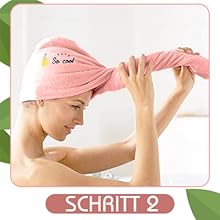 kopfhandtuch mit knopf