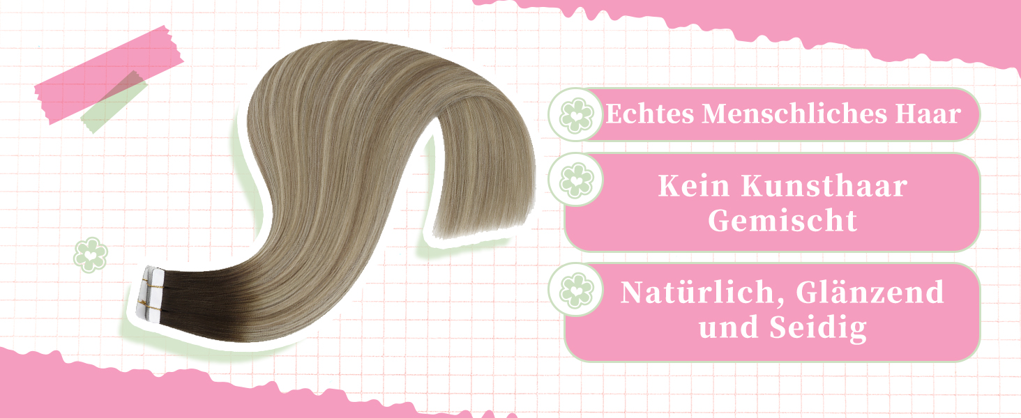 echthaar extensions tape balayage
