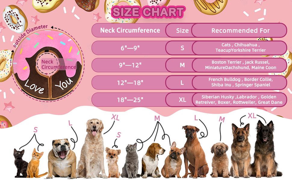 Dog Donut Collar Soft Dog Cones for Large Medium Small