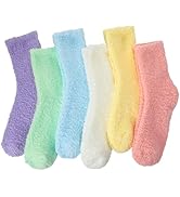 6 Pairs Women's Fluffy Socks Fuzzy Socks, Soft Fluffy Sock Warm Winter Slipper Sock Cozy Sock for...