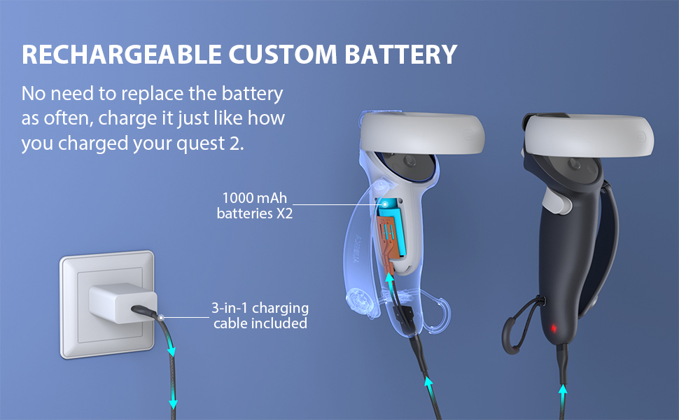 AUBIKA Rechargeable Batteries for Meta/Oculus Quest 2
