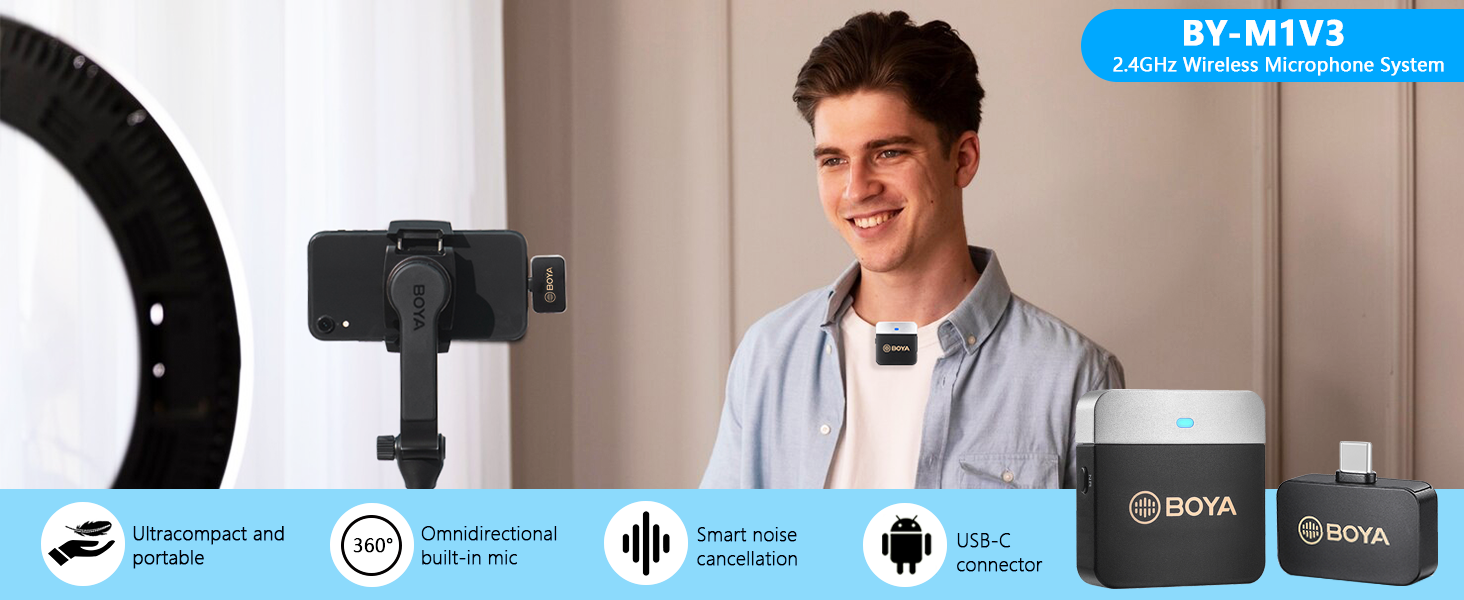 BOYA BY-M1V Series Wireless Lavalier Microphone