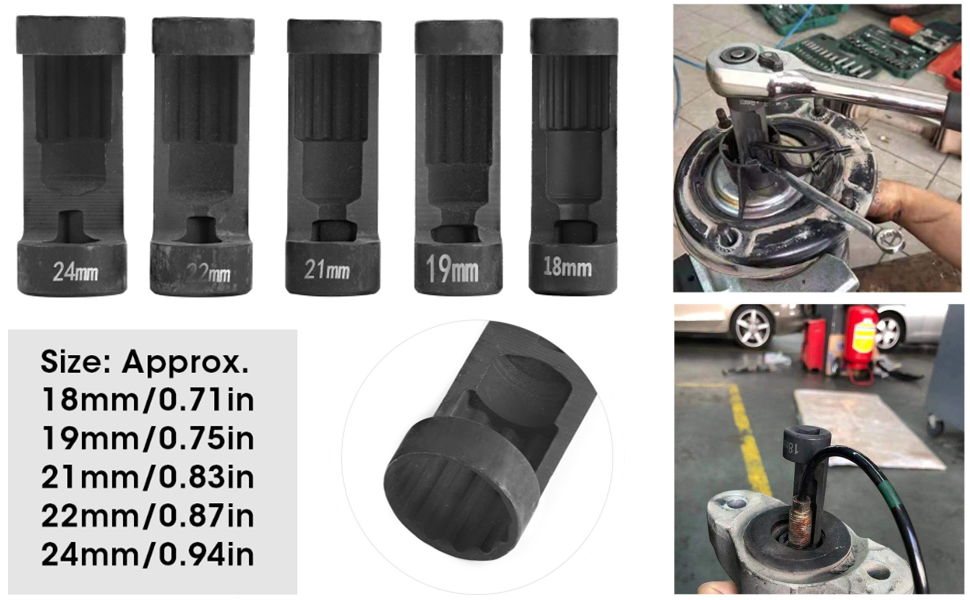 5PCS Strut Nut Socket Set 12 Point Sockets 1/2in Drive, 49 OFF