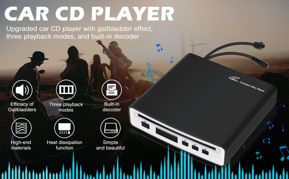 [Upgrade Version] FLWLKEJI External Universal Car CD Player