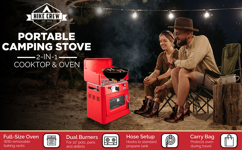 Hike Crew Outdoor Gas Camping Oven w/Carry Bag CSA Approved Portable