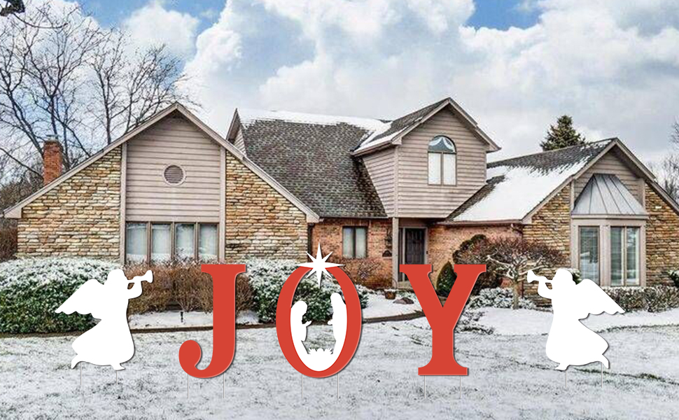 DAZONGE 5PCS Outdoor Nativity Yard Signs Manger Scene