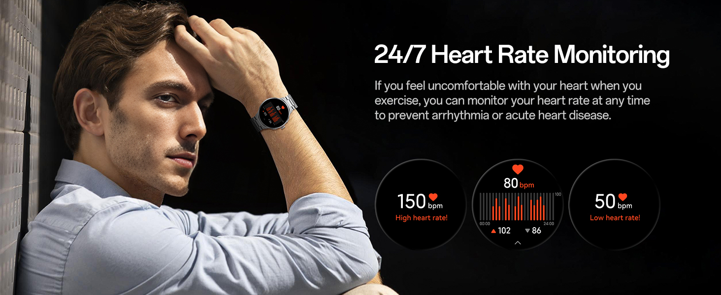 24/7 heart rate monitoring