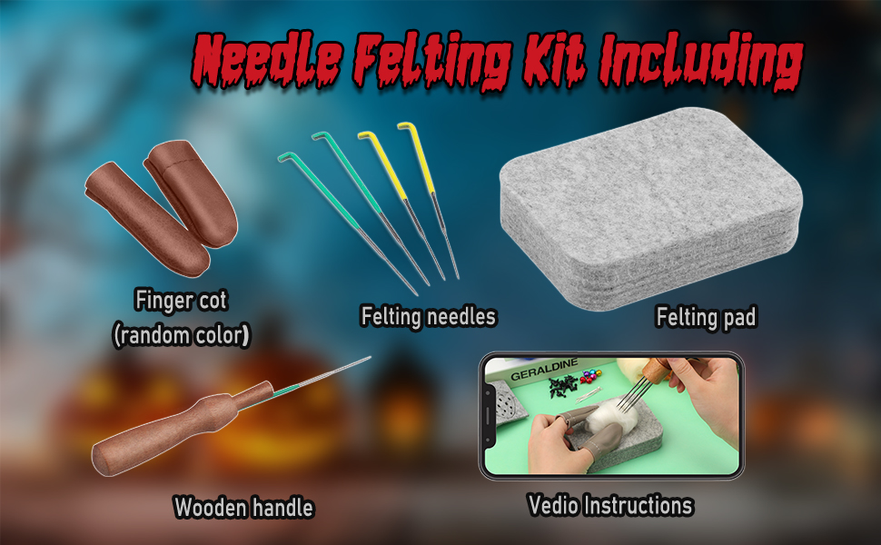 FTEVEN Needle Felting Kit, Monster Potted Plant Needle