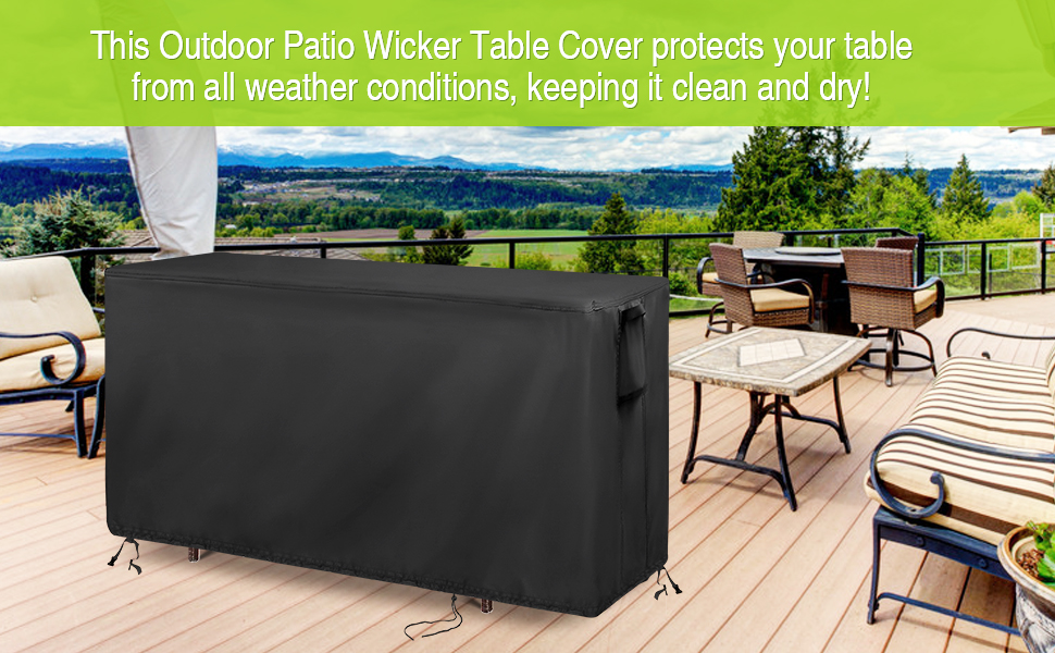 Guisong Outdoor Bar Cover for Patio Wicker Bar Counter