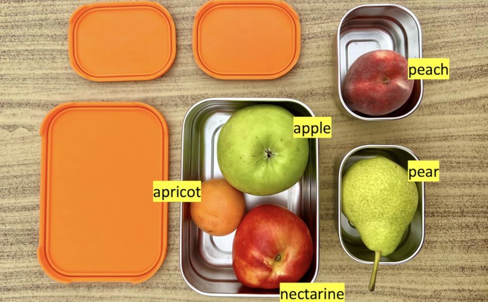 Stainless Steel Food Containers with Lids Set of 3 (28 oz