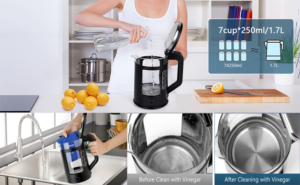 Automatische abschaltaung Glas Wasserkocher aus Borosilikatglas 