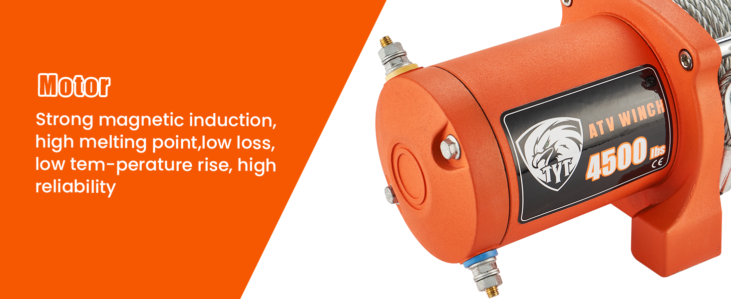 TYT 12V Electric 4500 lb ATV/UTV Winch Kit, OffRoad