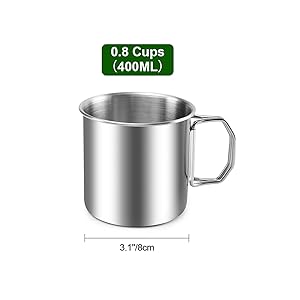1 foldable stainless steel cup (14oz)