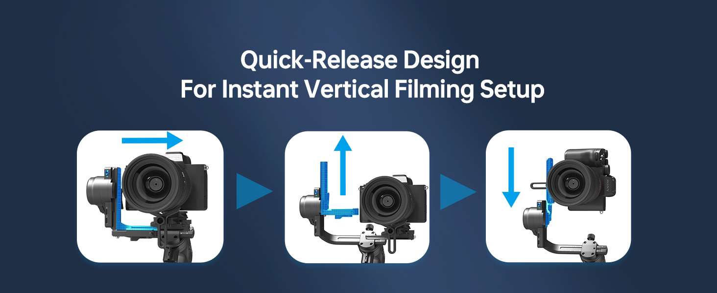 Quick-Release Design  For Instant Vertical Filming Setup
