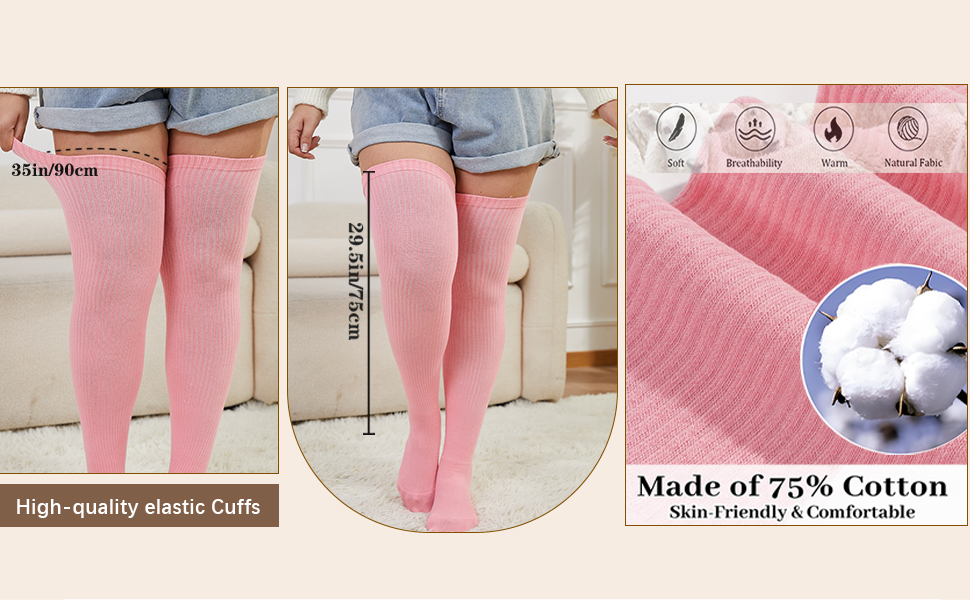 plus size thigh high socks