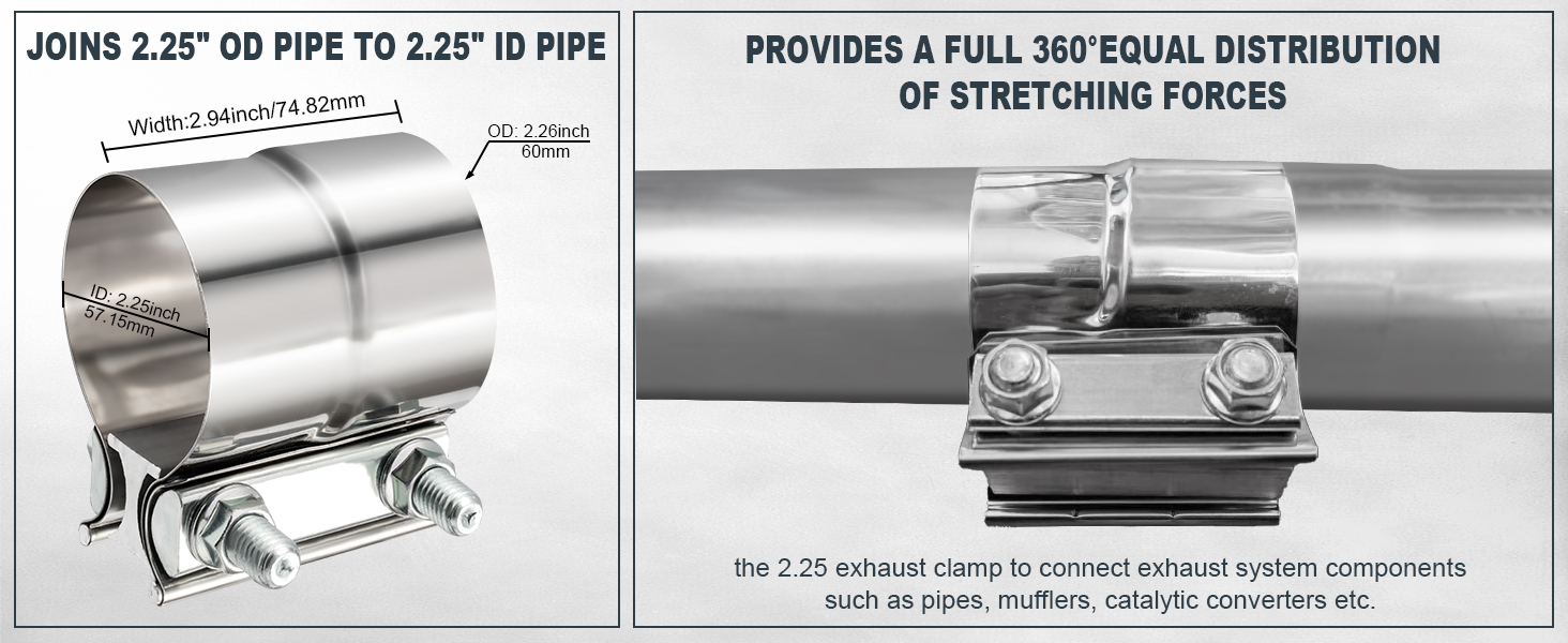 2 1/4 exhaust c;lamp