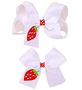 Strawberry Hair Clips Back to School Bow Clips Cute Hair Clip Grosgrain Hair Barrettes Non-slip H...